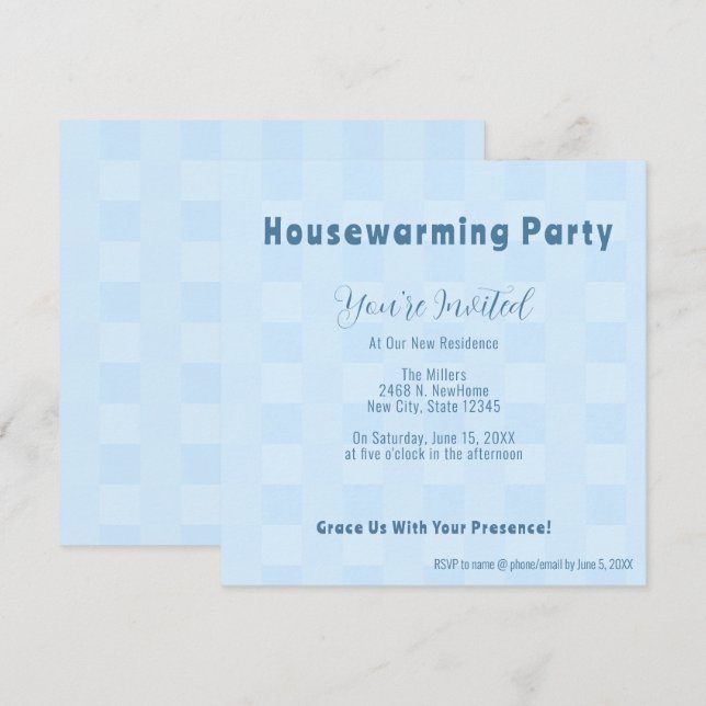 Elegant Minimalist Housewarming Party Invitation (Front/Back)