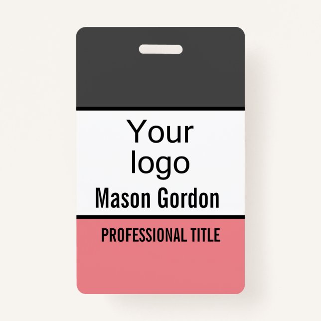 Elegant, minimalist ID badge (Front)