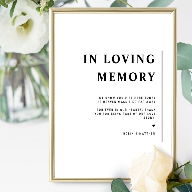 Elegant Minimalist In Loving Memory Wedding Sign (Creator Uploaded)