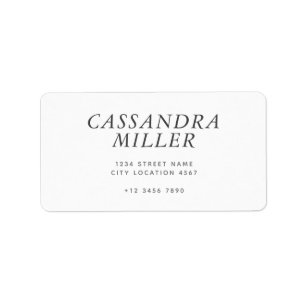 Elegant Minimalist Italics Typography Address Label
