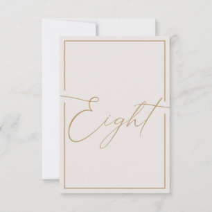 Elegant Minimalist Ivory Calligraphy Table Number