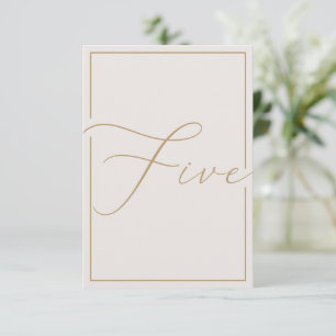 Elegant Minimalist Ivory Calligraphy Table Number