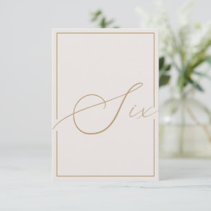 Elegant Minimalist Ivory Calligraphy Table Number