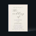 Elegant Minimalist Ivory Cream Calligraphy Wedding Invitation<br><div class="desc">Elegant Minimalist Calligraphy Wedding Invitation in Ivory Cream</div>
