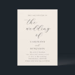 Elegant Minimalist Ivory Cream Calligraphy Wedding Invitation<br><div class="desc">Elegant Minimalist Calligraphy Wedding Invitation in Ivory Cream</div>