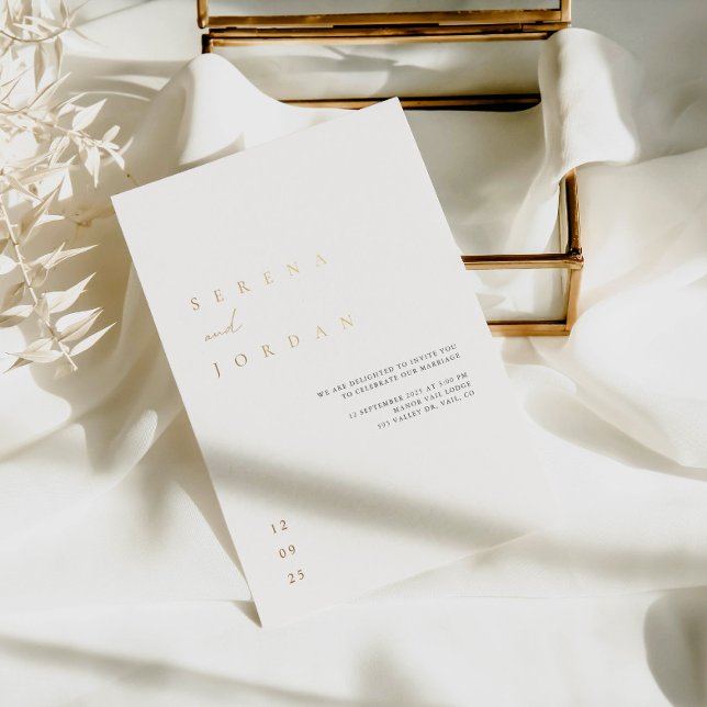 Elegant Minimalist Ivory Foil Wedding (Creator Uploaded)