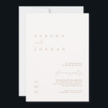 Elegant Minimalist Ivory Taupe Wedding Invitation<br><div class="desc">This simple and elegant invitation is perfect for a modern wedding. Design features an handwritten font and modern minimalist design. Designed to coordinate with for the «SERENA» Wedding Invitation Collection. To change your names, wedding location and date, and other details, click «Personalise». View the collection link on this page to...</div>