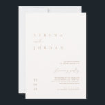 Elegant Minimalist Ivory Taupe Wedding Invitation<br><div class="desc">This simple and elegant invitation is perfect for a modern wedding. Design features an handwritten font and modern minimalist design. Designed to coordinate with for the «SERENA» Wedding Invitation Collection. To change your names, wedding location and date, and other details, click «Personalise». View the collection link on this page to...</div>