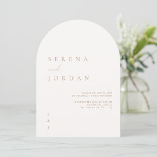 Elegant Minimalist Ivory Taupe Wedding Invitation