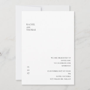 Elegant Minimalist Ivory Wedding Invitation