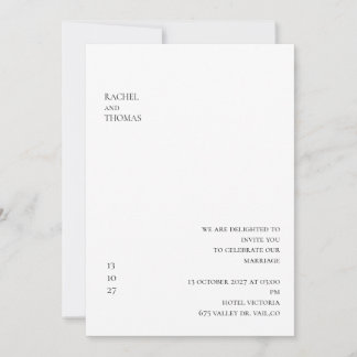 Elegant Minimalist Ivory Wedding Invitation