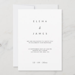 Elegant Minimalist Ivory Wedding Invitation