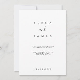 Elegant Minimalist Ivory Wedding Invitation