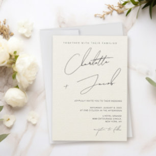 Elegant Minimalist Ivory Wedding  Invitation