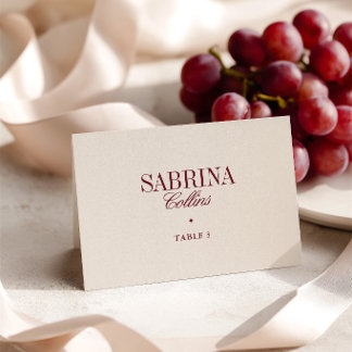 Elegant Minimalist Ivory Wedding Place Card