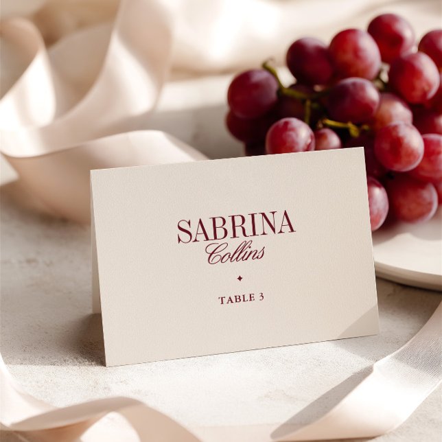 Elegant Minimalist Ivory Wedding Place Card (Elegant Minimalist Ivory Wedding Place Card)