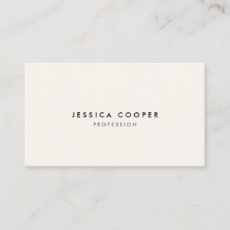Elegant Minimalist Ivory White Business Card
