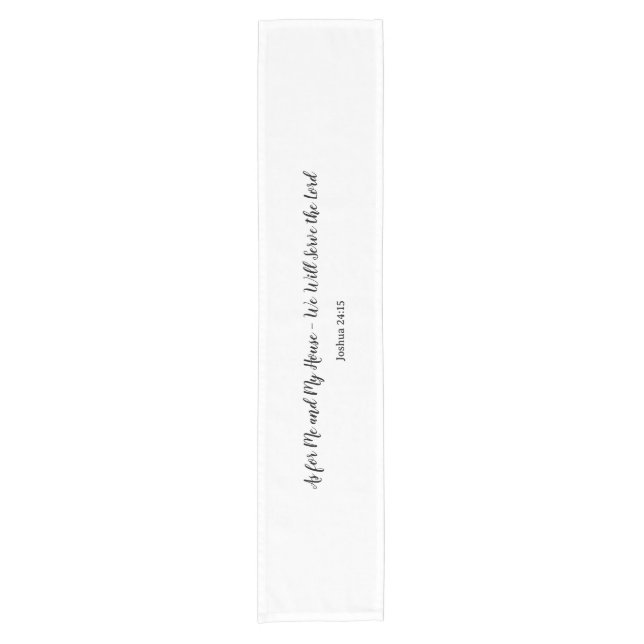 Elegant, minimalist, Joshua 24:15 Bible verse Short Table Runner (Front)