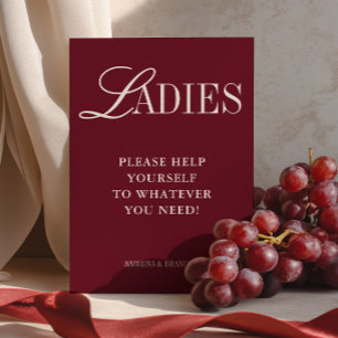 Elegant Minimalist Ladies Bathroom Basket Sign Invitation