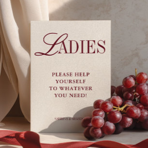 Elegant Minimalist Ladies Bathroom Basket Sign Invitation