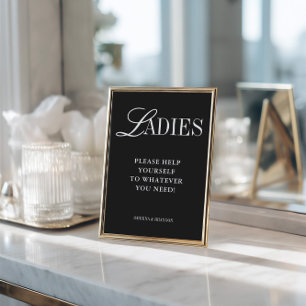 Elegant Minimalist Ladies Bathroom Basket Sign Invitation