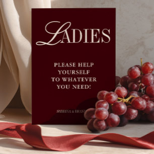 Elegant Minimalist Ladies Bathroom Basket Sign Invitation