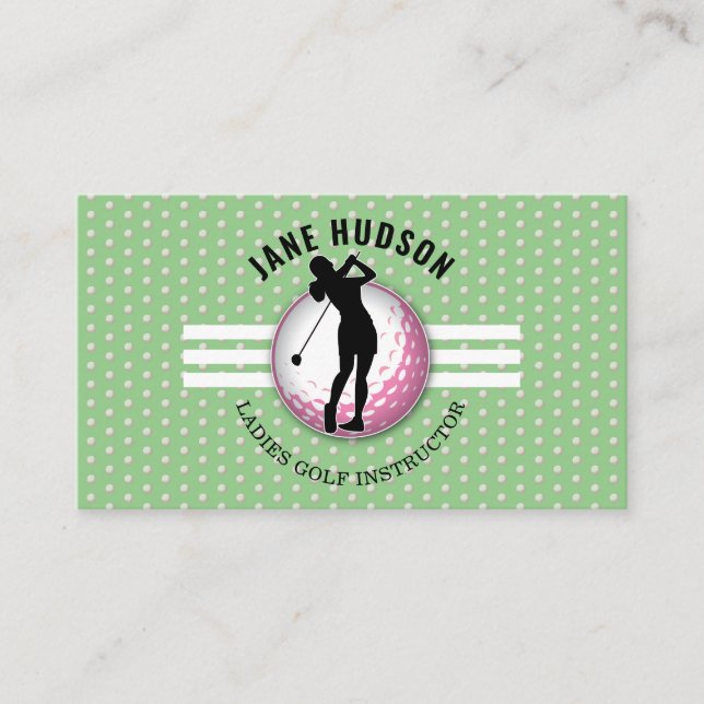 Elegant Minimalist Ladies Golf Design Business Card (Front)