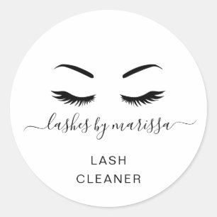 Elegant Minimalist Lash Cleaner Lashes Business Classic Round Sticker
