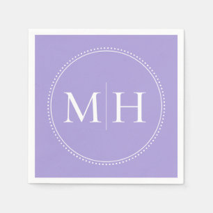 Elegant Minimalist Lavender Monogram Wedding Napkin