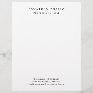 Elegant Minimalist Letterhead Black And White