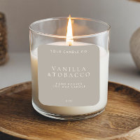 Elegant Minimalist Light Brown Candle Label