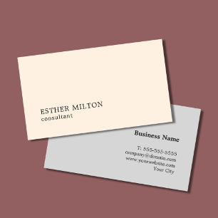 Elegant Minimalist Light Rose Grey Consultant Business Card