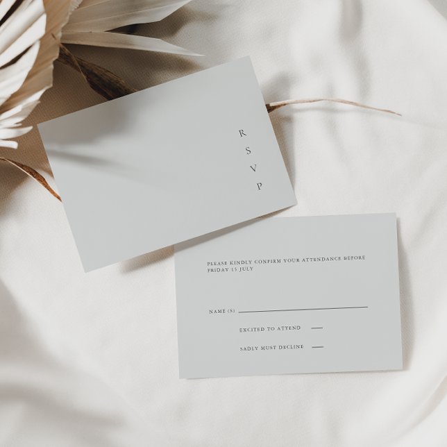 Elegant Minimalist Light Slate Blue RSVP Card (Creator Uploaded)