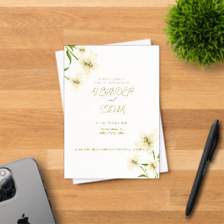 ELEGANT MINIMALIST LILY WEDDING INVITATION