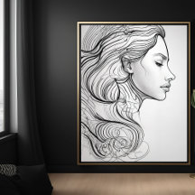 Elegant Minimalist Line Art Portrait