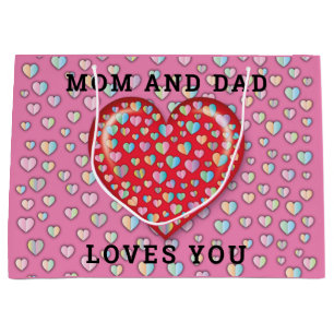 Elegant Minimalist Love Design Large Gift Bag