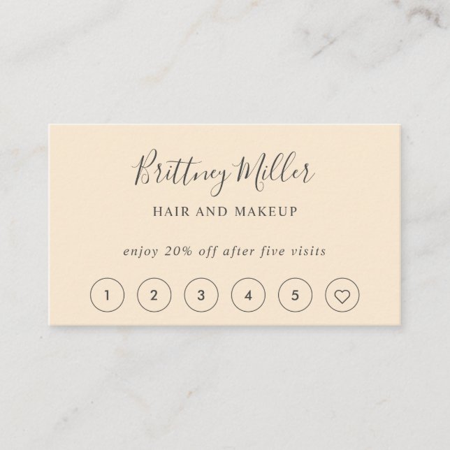 Elegant Minimalist Loyalty Card Handwriting (Front)