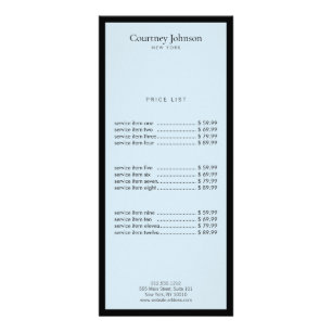 Elegant Minimalist Luxury Boutique Black/Blue Rack Card