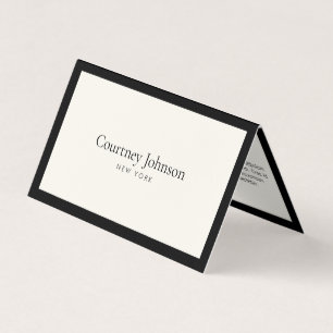Elegant Minimalist Luxury Boutique Black/Ivory Business Card