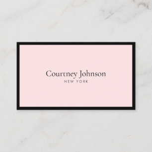 Elegant Minimalist Luxury Boutique Black/Pink Business Card