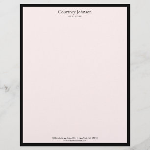 Elegant Minimalist Luxury Boutique Black/Pink Custom Letterhead
