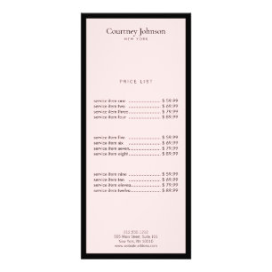 Elegant Minimalist Luxury Boutique Black/Pink Rack Card