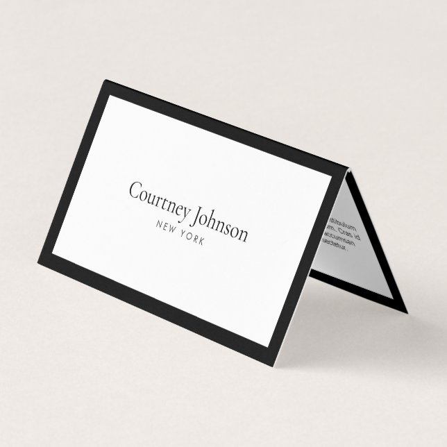 Elegant Minimalist Luxury Boutique Black/White Business Card (Front)