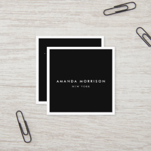Elegant Minimalist Luxury Boutique Black/White Square Business Card