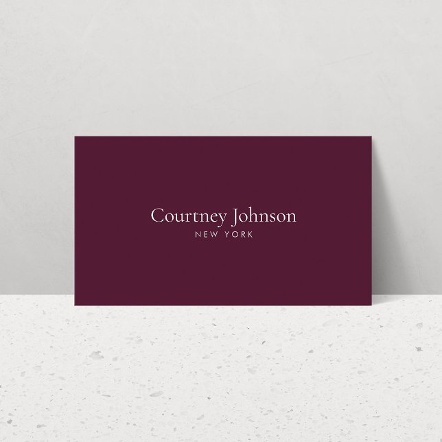Elegant Minimalist Luxury Boutique Burgundy Business Card (Creator Uploaded)