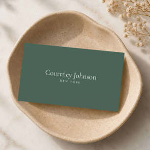 Elegant Minimalist Luxury Boutique Forest Green Business Card