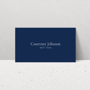 Elegant Minimalist Luxury Boutique Navy Blue Business Card