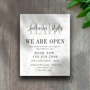 Elegant minimalist marble white frame flyer
