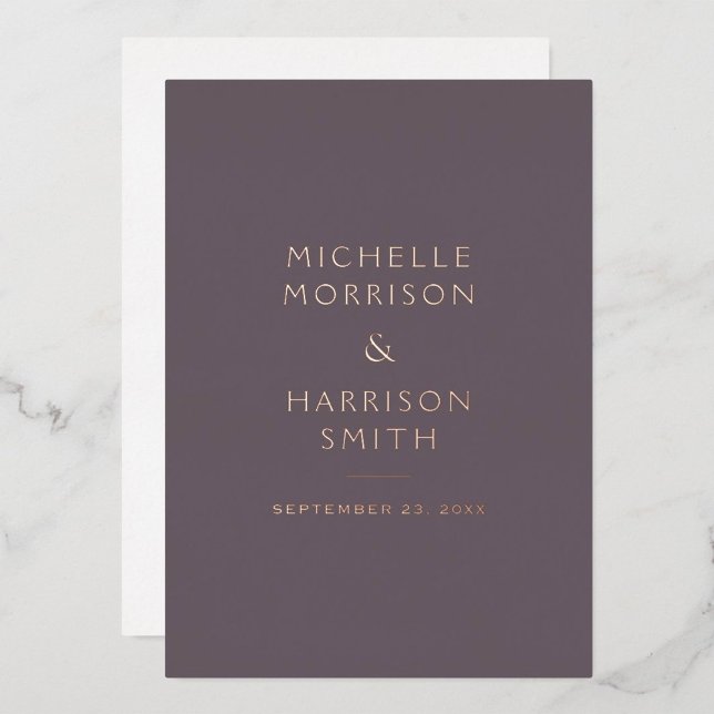 Elegant Minimalist Mauve Purple Wedding Rose Gold (Creator Uploaded)