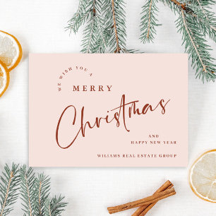 Elegant Minimalist Merry Christmas Corporate Holiday Card